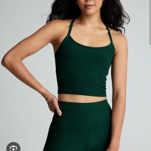 Beyond Yoga Spacedye Slim Racerback Cropped Tank Size Small Dark Spruce Green